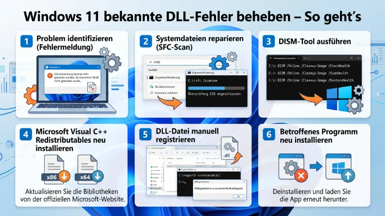 Windows 11 bekannte DLL-Fehler beheben – So geht’s