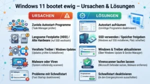 Windows 11 bootet ewig – Ursachen & Lösungen