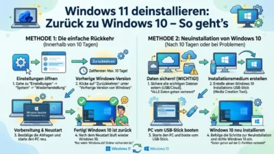 Windows 11 deinstallieren: Zurück zu Windows 10 – So geht’s