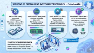 Windows 11 empfohlene Systemanforderungen – Einfach erklärt