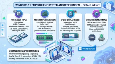 Windows 11 empfohlene Systemanforderungen – Einfach erklärt