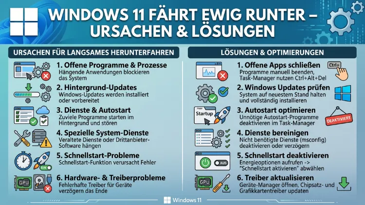Windows 11 fährt ewig runter – Ursachen & Lösungen