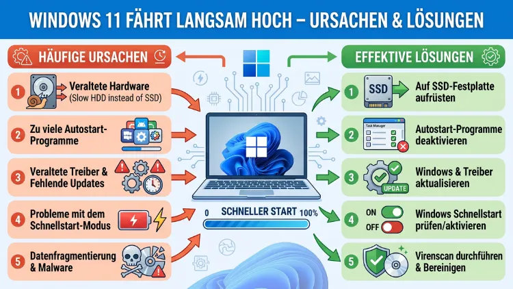 Windows 11 fährt langsam hoch – Ursachen & Lösungen