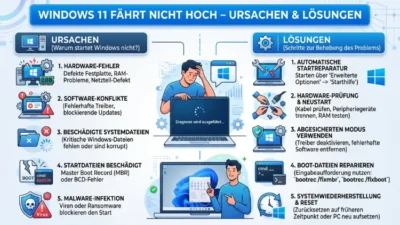 Windows 11 fährt nicht hoch – Ursachen & Lösungen