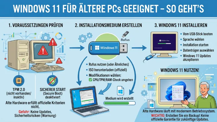Windows 11 für ältere PCs geignet – So geht’s