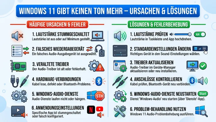 Windows 11 gibt keinen Ton mehr – Ursachen & Lösungen