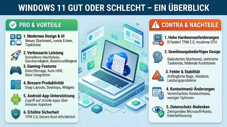 Windows 11 gut oder schlecht – Ein Überblick