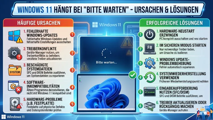 Windows 11 hängt bei "Bitte warten" – Ursachen & Lösungen