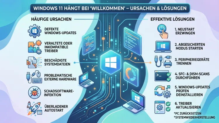 Windows 11 hängt bei "Willkommen" – Ursachen & Lösungen