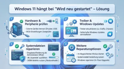 Windows 11 hängt bei "Wird neu gestartet" – Lösung