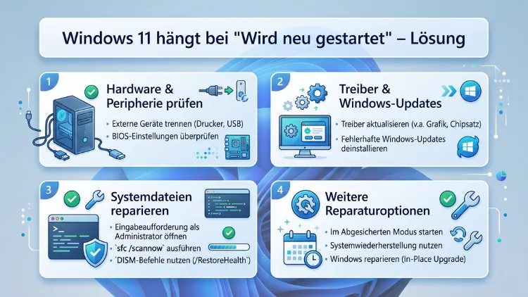 Windows 11 hängt bei "Wird neu gestartet" – Lösung