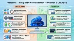 Windows 11 hängt beim Herunterfahren – Ursachen & Lösungen
