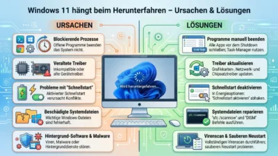 Windows 11 hängt beim Herunterfahren – Ursachen & Lösungen