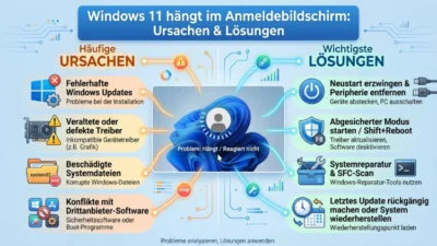 Windows 11 hängt im Anmeldebildschirm – Ursachen & Lösungen