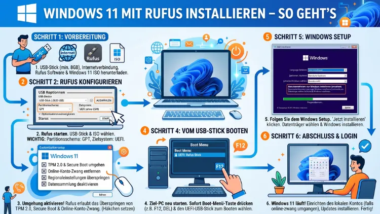 Windows 11 mit Rufus installieren – So geht’s