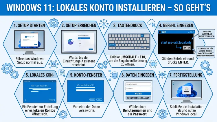 Windows 11 mit lokalem Konto installieren – So geht’s