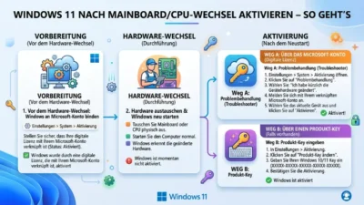 Windows 11 nach Mainboard/CPU-Wechsel aktivieren – So geht’s