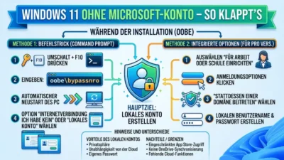 Windows 11 ohne Microsoft-Konto – So klappt’s