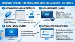 Windows 11 ohne TPM und Secure Boot installieren – So geht’s