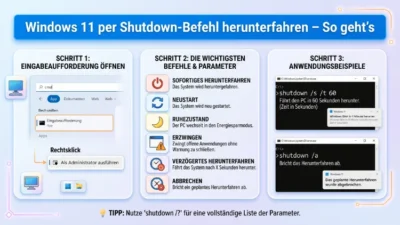 Windows 11 per Shutdown-Befehl herunterfahren – So geht’s