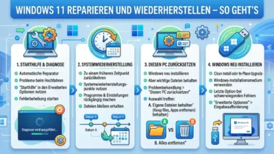 Windows 11 reparieren und wiederherstellen – So geht’s