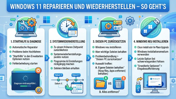 Windows 11 reparieren und wiederherstellen – So geht’s