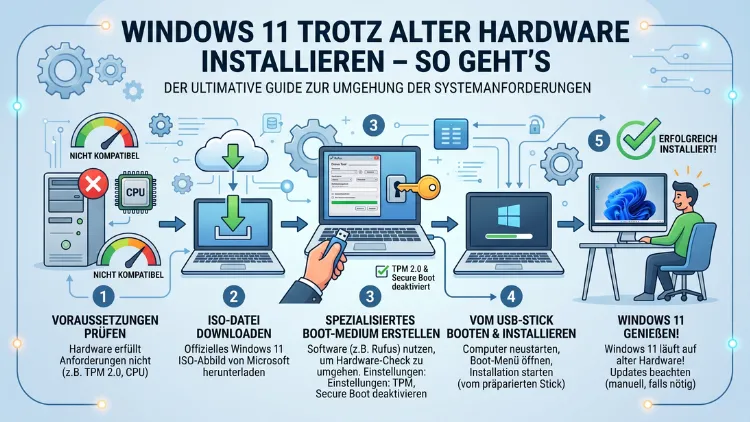 Windows 11 trotz alter Hardware installieren – So geht’s