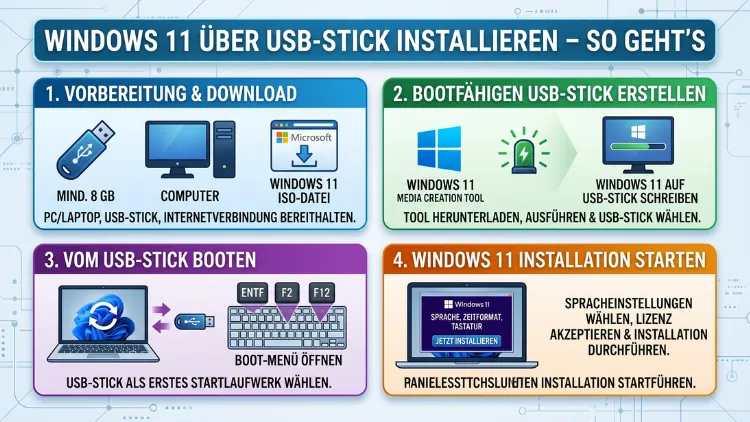 Windows 11 über USB-Stick installieren – So geht’s