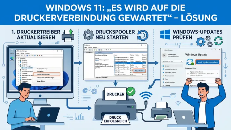 Windows 11: „Es wird auf die Druckerverbindung gewartet“ – Lösung