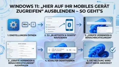 Windows 11: „Hier auf ihr mobiles gerät zugreifen“ ausblenden – So geht’s