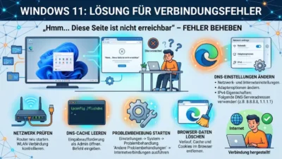 Windows 11: „Hmm… Diese Seite ist nicht erreichbar“ – Lösung