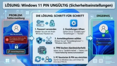 Windows 11: „PIN aufgrund Änderung der Sicherheitseinstellungen ungültig“ – Lösung
