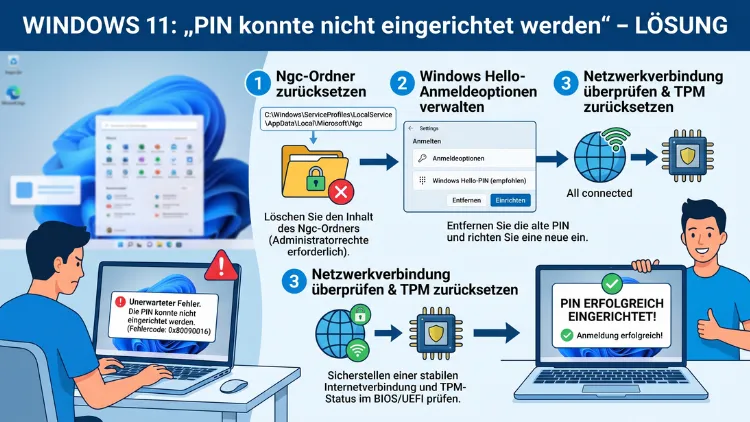 Windows 11: „PIN konnte nicht eingerichtet werden“ – Lösung