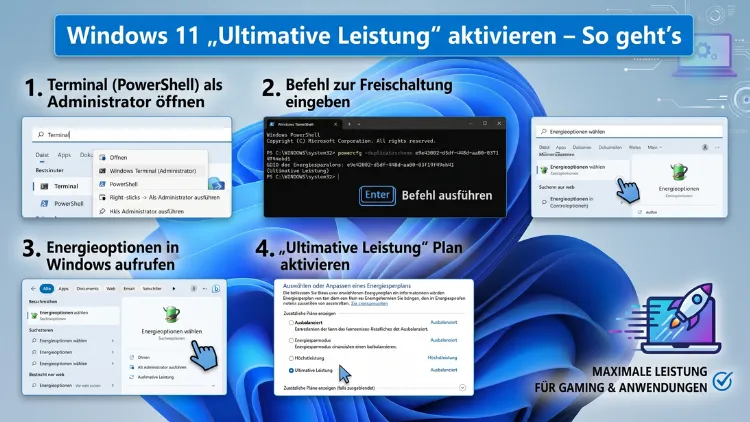 Windows 11 „Ultimative Leistung“ aktivieren – So geht’s