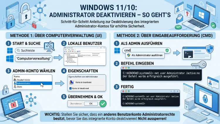 Windows 11/10: Administrator deaktivieren – So geht’s