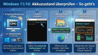 Windows 11/10: Akkuzustand überprüfen – So geht’s