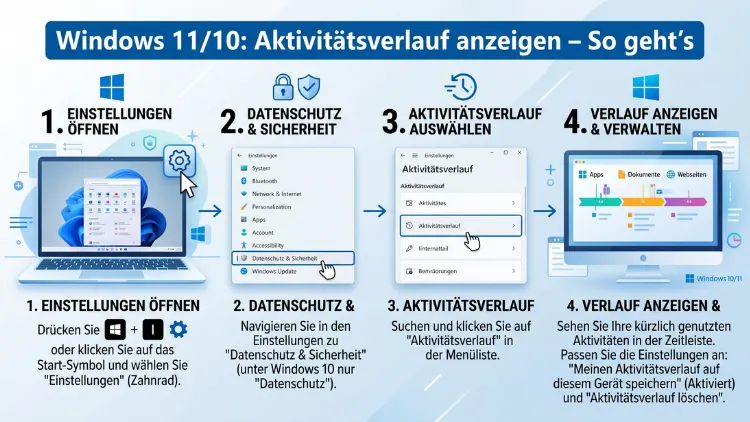 Windows 11/10: Aktivitätsverlauf anzeigen – So geht’s