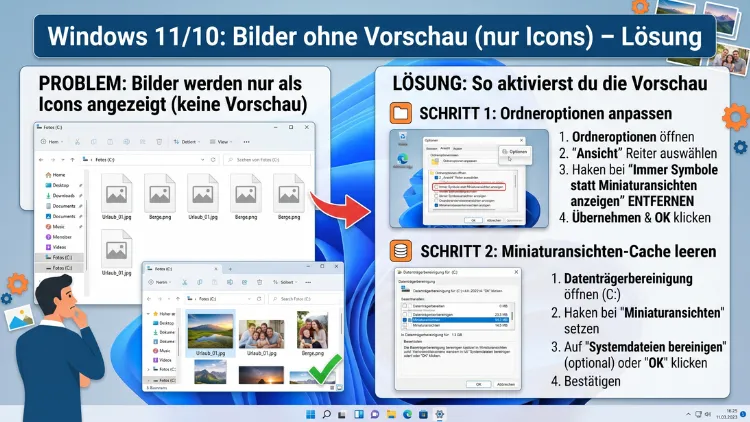 Windows 11/10: Bilder ohne Vorschau (nur Icons) – Lösung