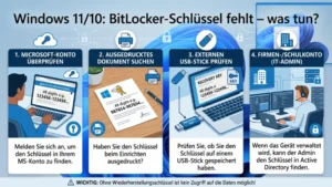 Windows 11/10: BitLocker-Schlüssel fehlt – was tun?