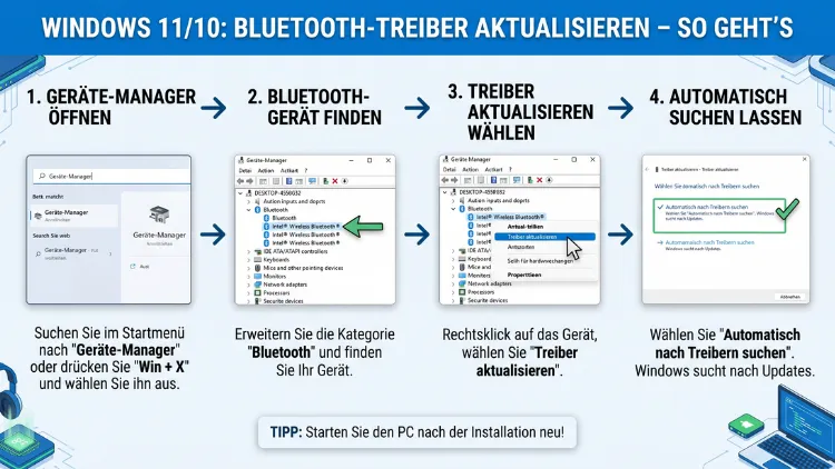 Windows 11/10: Bluetooth-Treiber aktualisieren – So geht’s