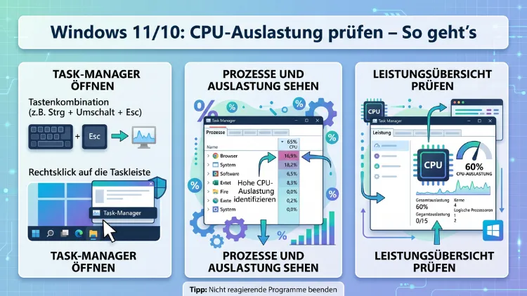 Windows 11/10: CPU-Auslastung prüfen – So geht’s