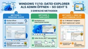Windows 11/10: Datei-Explorer als Admin öffnen – So geht’s