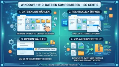 Windows 11/10: Dateien komprimieren – So geht’s