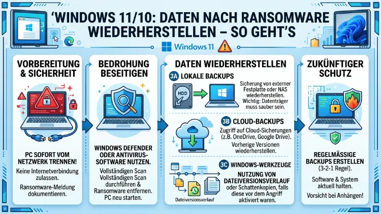 Windows 11/10: Daten nach Ransomware wiederherstellen – So geht’s
