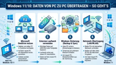 Windows 11/10: Daten von PC zu PC übertragen – So geht’s