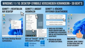 Windows 11/10: Desktop-Symbole verschieben verhindern – So geht’s