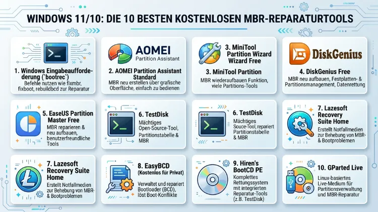 Windows 11/10: Die 10 besten kostenlosen MBR-Reparaturtools