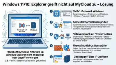 Windows 11/10: Explorer greift nicht auf MyCloud zu – Lösung