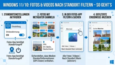 Windows 11/10: Fotos und Videos nach Standort filtern – So geht’s