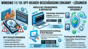 Windows 11/10: GPT-Header-Beschädigung erkannt – Lösungen